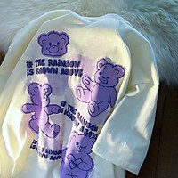 Áo thun tay lỡ form rộng - phông nam nữ cotton oversize - T shirt Gấu rainbow - 2N Unisex