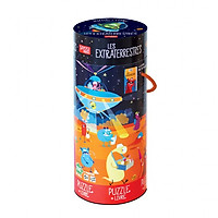 Bộ xếp hình 100 mảnh đựng trong hộp ống tròn có 2 mẫu - Sassi Junior Puzzle Tall 100 pcs