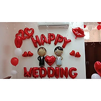 combo bóng bay trang trí phòng cưới happy wedding