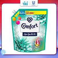Nước Xả Vải Comfort Giữ Màu & Bền Vải Ngăn Ngừa Mùi Hôi, Một Lần Xả Hương Tươi Mát túi 3.2L