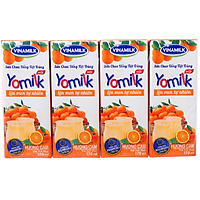 Lốc 4 sữa chua uống tiệt trùng Vinamilk Yomilk cam 170ml - 16446