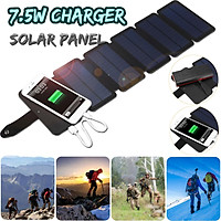7.5W Portable Quadruple Solar Panel Charger USB Battery Charger Folding For Phone MP3/MP4/PDA Outdoor Hiking Camping Accessories