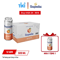 Bia Hoegaarden Peach Bia Bỉ Chính Hãng Hương Vị Trái Cây Thùng 12 Lon (500ml/Lon)
