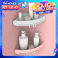 Kệ góc đựng đồ hình tam giác có 3 móc, kích thước 33.2x23.9x5cm - Chính hãng