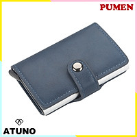 Ví Mini Cầm Tay, Ví Đựng Thẻ ATM, Giấy Tờ Tùy Thân ATUNO AT01 Nhiều Ngăn Kèm Nút Bấm - Hàng Chính Hãng