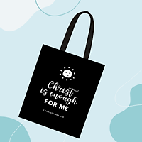 TÚI VẢI CANVAS ĐEN (tote shopping bag) CÓ CÂU KINH THÁNH CƠ ĐỐC (5 mẫu)