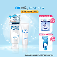 Sữa rửa mặt tạo bọt chiết xuất đất sét trắng Senka Perfect White Clay 120g tặng Sữa rửa mặt Senka Clay 50g