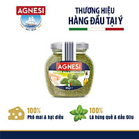 Sốt Pesto Alla Genovese Agnesi 185g truyền thống của Ý chứa dầu Oliu và hạt điều, phô mai, nhập khẩu Ý