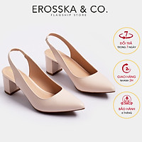 Giày cao gót Erosska thời trang mũi nhọn phối dây hở gót cao 5cm EH015