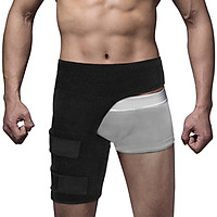 Thigh Support Compression Brace Wrap Black Sprains Therapy Groin Leg Pain Hip