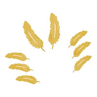 Feather Pattern Wall Art Stickers Mirror Decal Indoor Home Decoration Silver