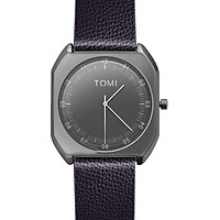Đồng Hồ Nam Dây Da Tomi CH334 B (37mm) - Đen + Tặng Kính Mát Kiểu Dáng Phi Công - Màu Ngẫu Nhiên