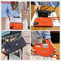 Samsung Galaxy A02s A22 A82 A41 A42 A32 A72 A52 A21s A91 A71 A51 A31 A70s A50 A50s A30s A20s A10s Phone Case Weave Wallet Card Package Coin Purse Pocket Lanyard Strap Holder Stand Orange Black Simple Casing Case Cover