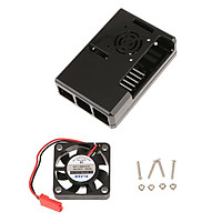 ABS Protective Case Box with Cooling Fan for Raspberry Pi 3 Model B Black