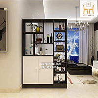 KỆ - TỦ RƯỢU KIÊM VÁCH NGĂN PHÒNG KHÁCH TR602; C1m9 x R1m2 - Màu Trắng-Đen