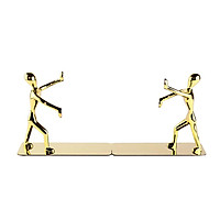 2pcs/set Decorative Kungfu Man Bookends Heavy Duty Metal Book Ends Book Stands Bookshelf