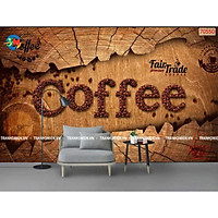 tranh dán tường 3D quán cafe trang trí