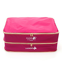 M Square double nylon clothing storage bag travel suitcase luggage storage bag home travel supplies set pink