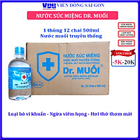 1 Thùng 12 chai Nước súc miệng Dr. Muối truyền thống 500ml