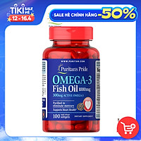 Thực Phẩm Chức Năng - Dầu Cá Bổ Sung EPA DHA Bổ Mắt, Não, Tim Mạch, Tăng Cường Hệ Miễn Dịch Puritan'S Pride Omega-3 Fish Oil 1000Mg