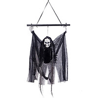 Haunted House Decoration Voice-activated Black Pole Hanging Ghost Horror Scary Hanging Flying Pendant