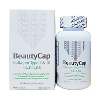 Viên Collagen Beauty Cap bổ sung Vitamin +A E C B5, Collagen Type 1&3 Hộp 120 viên