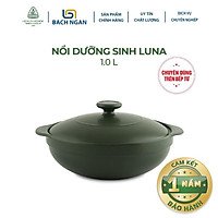 Nồi Sứ Nấu Bếp Từ Minh Long Luna 1.0L có nắp, thích hợp kho cá, hầm cháo, luộc rau củ - tốt cho sức khỏe