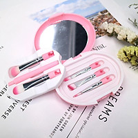 5 Mini Đi Du Lịch Cầm Tay Trang Điểm Bộ Gấp Đựng Mỹ Phẩm HD Gương Di Động Cọ Trang Điểm Hộp Dụng Cụ Làm Đẹp maquiagem