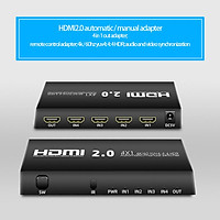 4K HDMI 2.0 Manual / Automatic Adapter HDMI 4 Input 1 Output Converter Audio Video Synchronization