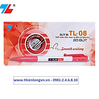 Hộp 20 cây bút bi bấm 0.8mm Thiên Long - TL08 màu đỏ