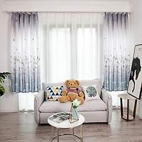 Window Curtain with Branches Butterfly Wood Grain Printing for Living Room Bedroom Shading
