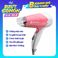 Máy Sấy Tóc Damas JT3377 (Chính Hãng) - Tay cầm gấp gọn tiện dụng, chế độ bảo vệ nguồn điện, tự động ngắt nguồn chống cháy thiết bị