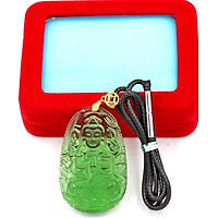 Vòng Cổ Mặt Phật Thiên Thủ Thiên Nhãn - Pha Lê Xanh Lá 5cm DEFNXL8 - Kèm Hộp Nhung - Tuổi Tý