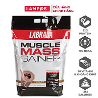 Labrada Muscle Mass Gainer (5.4Kg), Sữa Hỗ Trợ Tăng Cân & Cơ Nạc, Bổ Sung 1265 Calo, 52g Protein, 17g BCAA & 20 Loại Vitamin Khoáng Chất