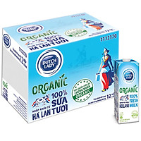 Hộp Sữa Tươi Tiệt Trùng Dutch Lady Cô Gái Hà Lan Organic (1L)