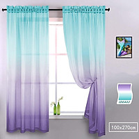Color Gradient Translucent Window Curtain for Study Living Room Balcony Decor 100x270cm
