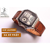 Dây đồng hồ RAM Leather da bò thật bền chắc - Ram simple vachetta cho Casio