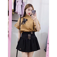 Áo sơ mi tay bồng kèm tag nơ siêu xinh. Size S M, 2 màu trắng, nâu