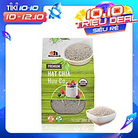 Hạt Chia Trắng hữu cơ Smile Nuts hộp 500g - Hạt chia nhập khẩu từ Nam Mỹ (hạt sáng, nở đều, không tạp chất) - White Chia Seed Organic 500g