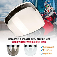 (3-Snap-Universal-Random Color) 18cm Anti-fog Sun-Block Bubble Shield Open Face Mask Visor Lens Jet Helmet Sunglasses