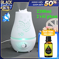 Máy Xông Tinh Dầu 2200ML Cho Phòng Rộng + Tinh Dầu Sả Chanh TIDAMO - Máy Khuếch Tán Tinh Dầu Thể Tích Lớn Nhất, Chuyên Dụng Xông Tinh Dầu, Phun Sương Tạo Ẩm Cho Không Gian Lớn