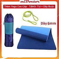 Thảm Tập YoGa, Gym miDoctor + Bao Thảm Tập Yoga + Dây Thảm Tập Yoga (Túi, Dây Giao Màu Ngẫu Nhiên)