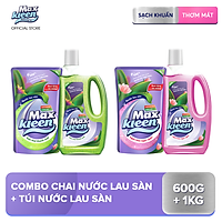 Combo Chai Nước Lau Sàn MaxKleen 1Kg + Túi Nước Lau Sàn 600g