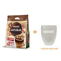 Cà Phê Hòa Tan Nescafé Cà Phê Sữa Đá (Bịch 25 Gói x 24g) - Tặng 1 Ly Sứ Pastel
