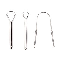 Tongue Scraper Stainless Steel Tongue Cleaners 3 Pack Eliminate Bad Breath Dental Scraper Oral Care Kit