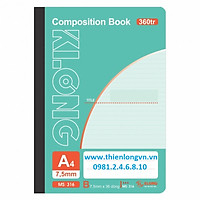 Sổ may dán gáy A4 - 360 trang; Klong 316 bìa xanh dương