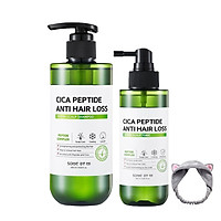 Combo Dầu Gội Và Xịt Dưỡng Ngăn Rụng Tóc Some By Mi Cica Peptide Anti Hair Loss Derma Scalp (Shampoo 285ml , Tonic 150ml )