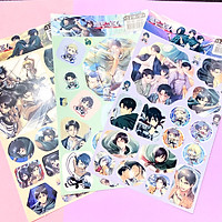 ( 12 tấm ) Ảnh dán sticker in hình ATTACK ON TITAN ĐẠI CHIẾN TITAN anime chibi trang trí xinh xắn