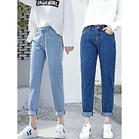 Quần Baggy Jeans Nữ Trơn Mẫu Đơn Giản-285