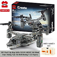 Đồ Chơi Lắp Ráp Kiểu LEGO ARMY Mô Hình Trực Thăng Vận Tải Bell Boeing V-22 Osprey Điều Khiển RC Với 1685 Mảnh Ghép